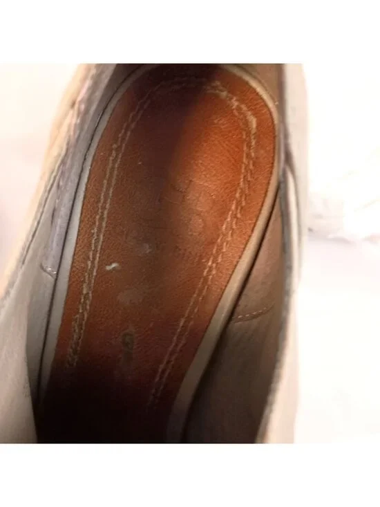 Gianni Bini Tan Leather Peep Toe Wedge Bootie Lace Up Laser Cut Sz 7 - Picture 4 of 10